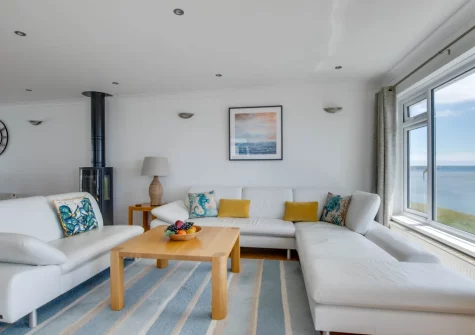 The living area at Neptune House, Porthleven