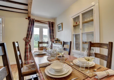 The dining area at Nethercott Manor, Rose Ash