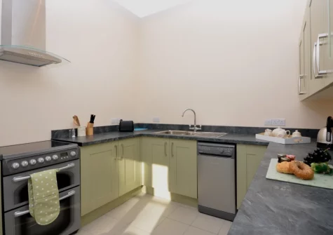 The kitchen at Netherdowns Shippon, Weare Giffard