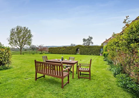 The private garden & alfresco dining area at Newhouse, Musburry