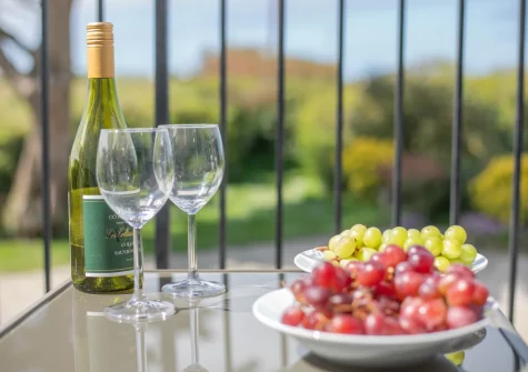 The balcony & outdoor sitting area at Newland, St Merryn