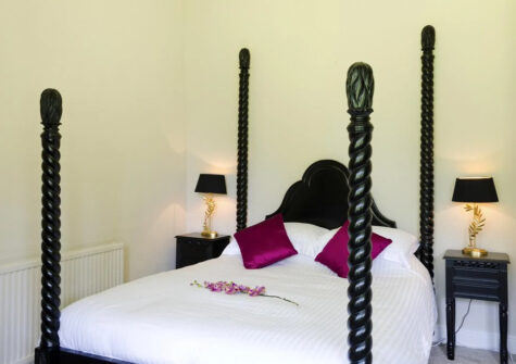 One of the ten bedrooms at Newport Manor, Newport