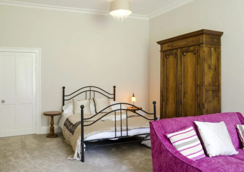 One of the ten bedrooms at Newport Manor, Newport