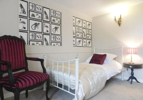 One of the ten bedrooms at Newport Manor, Newport