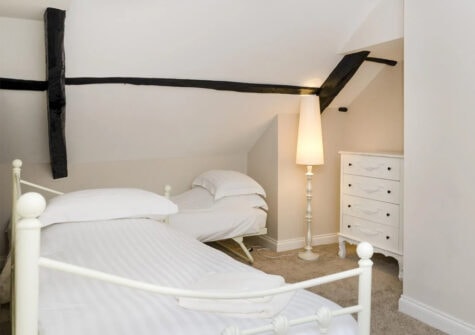 One of the ten bedrooms at Newport Manor, Newport