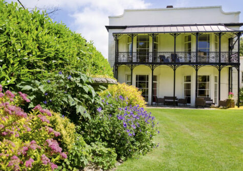 The well manicured garden at Newport Manor, Newport