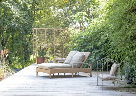 The secluded decked area at Newton House, Newton Tracey