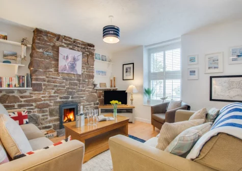 The living room at Nigel House, Mousehole