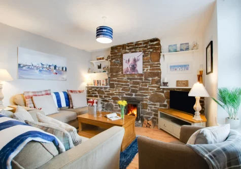 The living room at Nigel House, Mousehole
