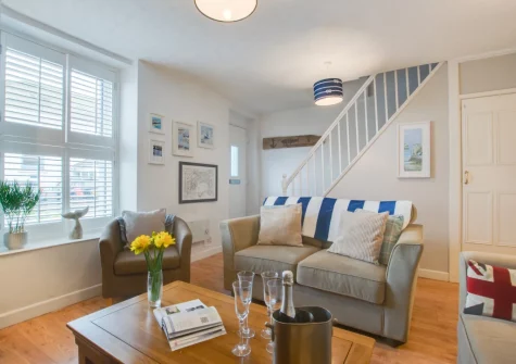 The living room at Nigel House, Mousehole