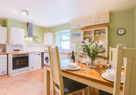 The kitchen & dining area at Nigel House, Mousehole
