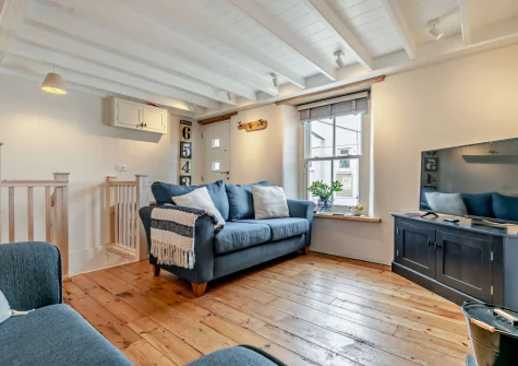 The living room at Night's Catch, Porthleven