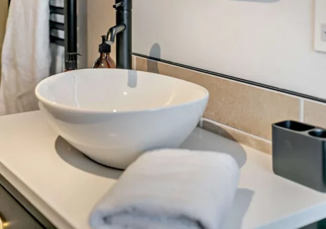 The shower room at Night's Catch, Porthleven