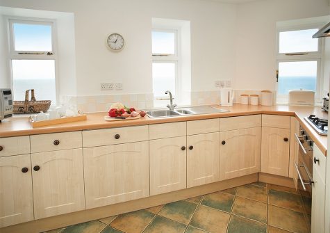 The kitchen at Nimbus Cottage, Trevose Head Lighthouse, Trevose