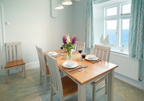 The dining area at Nimbus Cottage, Trevose Head Lighthouse, Trevose
