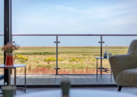 The view from the living area & balcony at No.36 By The Beach, Westward Ho!