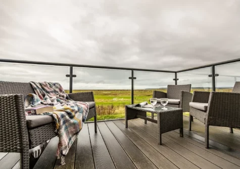 The balcony & outdoor sitting area at No.36 By The Beach, Westward Ho!