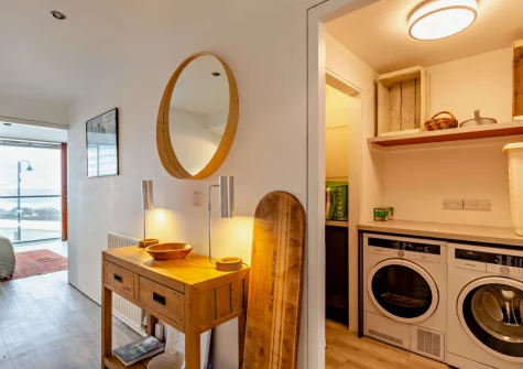 The hallway & utility room at No4 The Ho, Westward Ho!