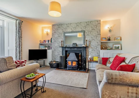 The living room at North Coombe Farm, Rilla Mill