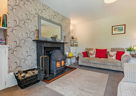 The living room at North Coombe Farm, Rilla Mill