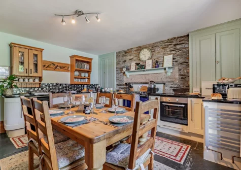 The kitchen & dining area at North Coombe Farm, Rilla Mill