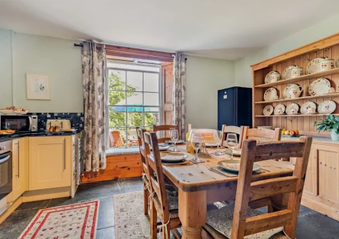 The kitchen & dining area at North Coombe Farm, Rilla Mill