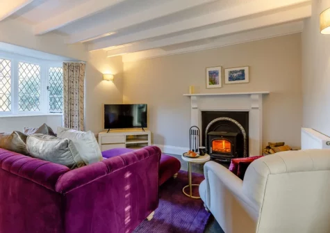 The living room at North Lodge, Tregeare