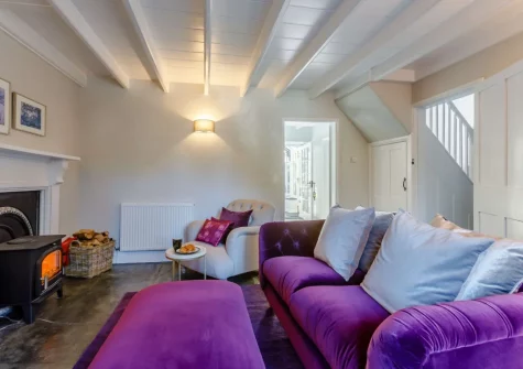 The living room at North Lodge, Tregeare