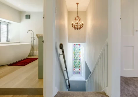 The fist floor landing at North Lodge, Tregeare