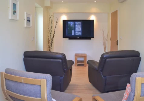 The TV room at North Shore, Crantock