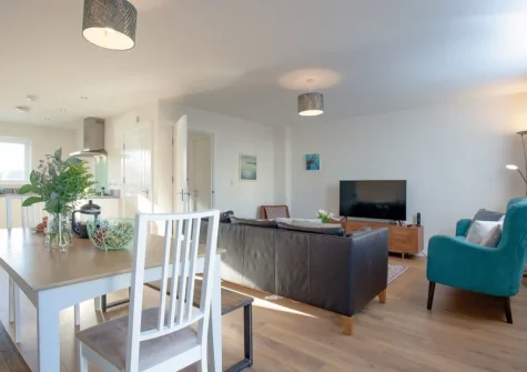 The living & dining area at Number 11, St Eval