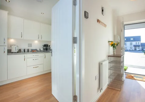 The kitchen & entrance hallway at Number 11, St Eval