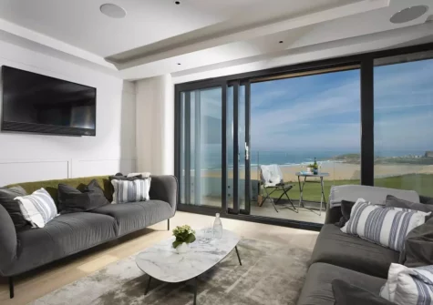 The living area at Number 9 Fistral House, Newquay