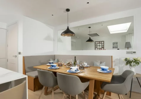 The dining area at Number 9 Fistral House, Newquay