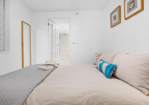 The bedroom at Number Eighty One, Brixham