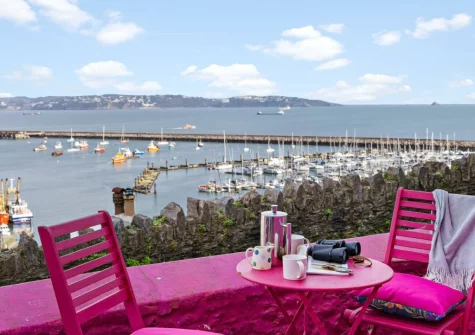 The outdoor sitting area at Number Eighty One, Brixham
