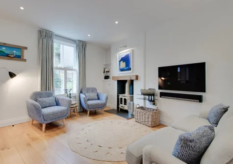 The living area at Number Forty, Fowey