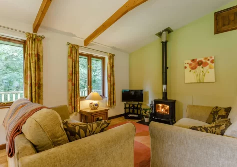 The living area at Oak at Waldon Valley Lodges, Bradworthy