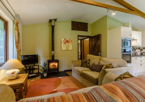The living area at Oak at Waldon Valley Lodges, Bradworthy
