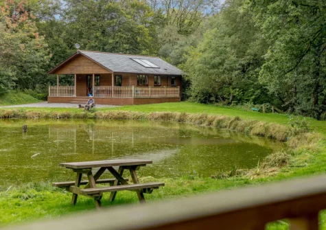 The view from the decked balcony & outdoor sitting area at Oak at Waldon Valley Lodges, Bradworthy