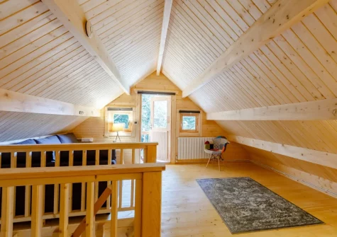 The cozy snug at Oak Cabin at Hilton Wood, Whitstone