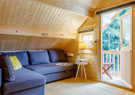 The cozy snug at Oak Cabin at Hilton Wood, Whitstone