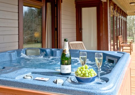 The hot tub @ Oak Lodge, Forest Lakes, Bideford