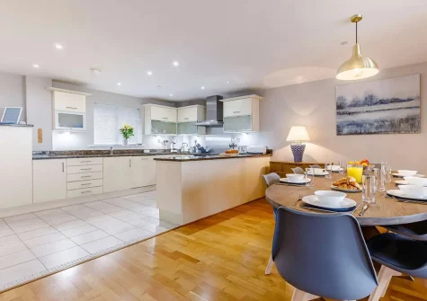 The kitchen & dining area at Ocean Bay, Westward Ho!