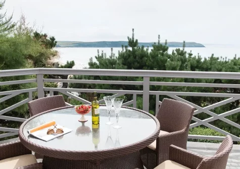 The patio & alfresco dining area at Ocean Beach House, Woolacombe