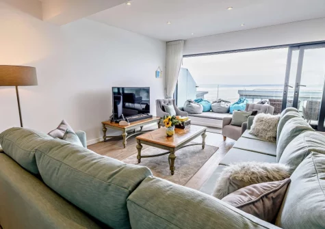 The living area at Ocean Charm, Westward Ho!