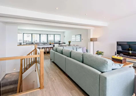 The living area at Ocean Charm, Westward Ho!