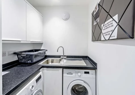 The utility room at Ocean Charm, Westward Ho!