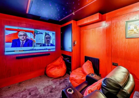 The cinema room at Ocean Charm, Westward Ho!