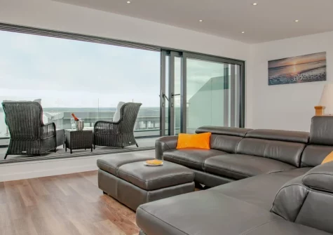The living area at Ocean Escape, Westward Ho!
